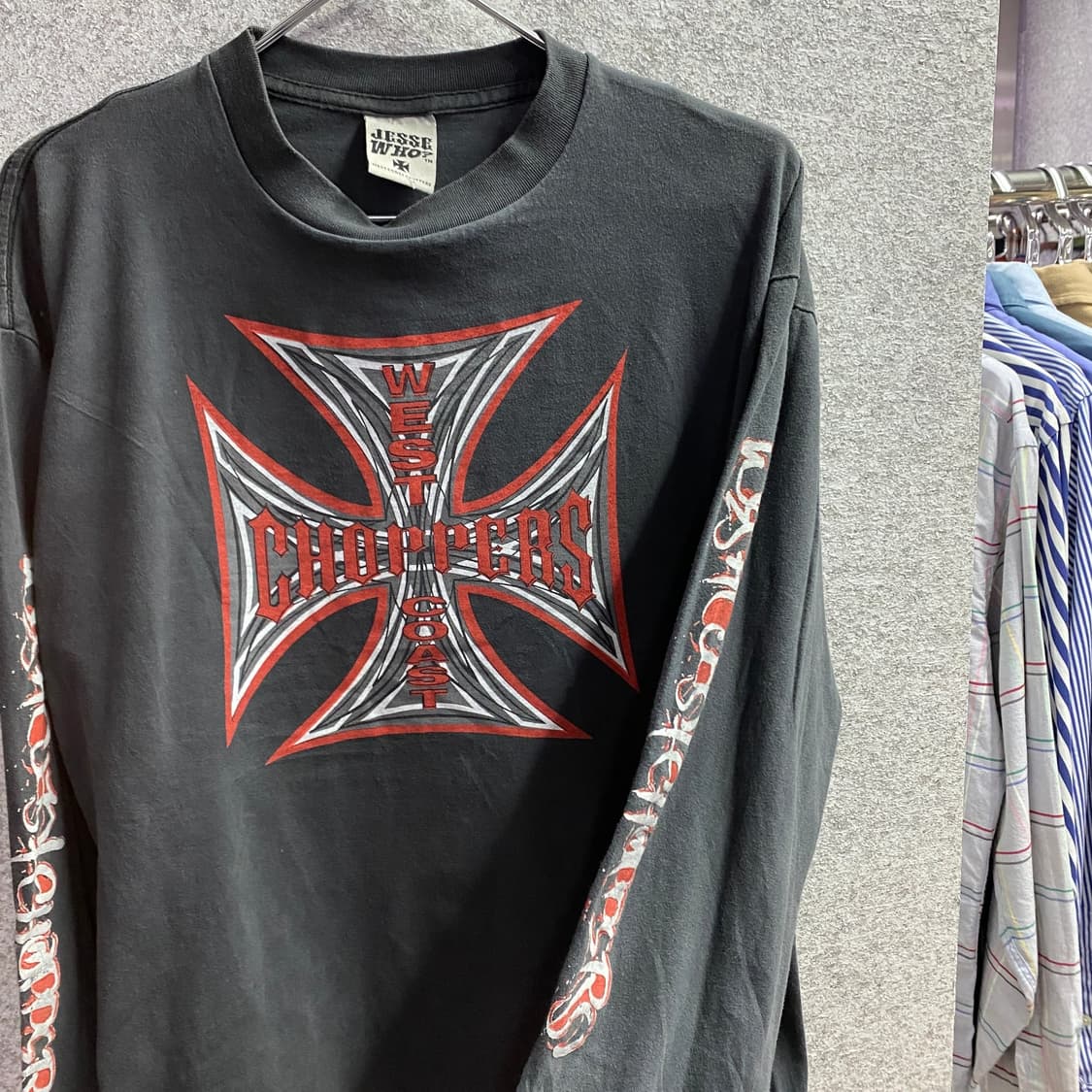West Coast Choppers 아이언 크로스 빈티지 그래픽 롱슬 상품이미지3