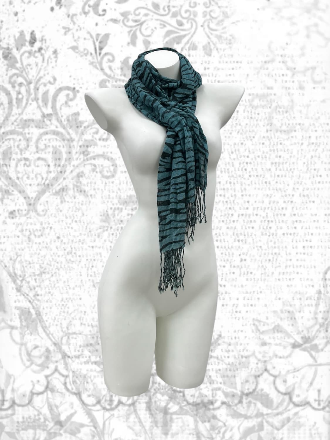 heisei gyaru zebra fringe scarf  상품이미지1