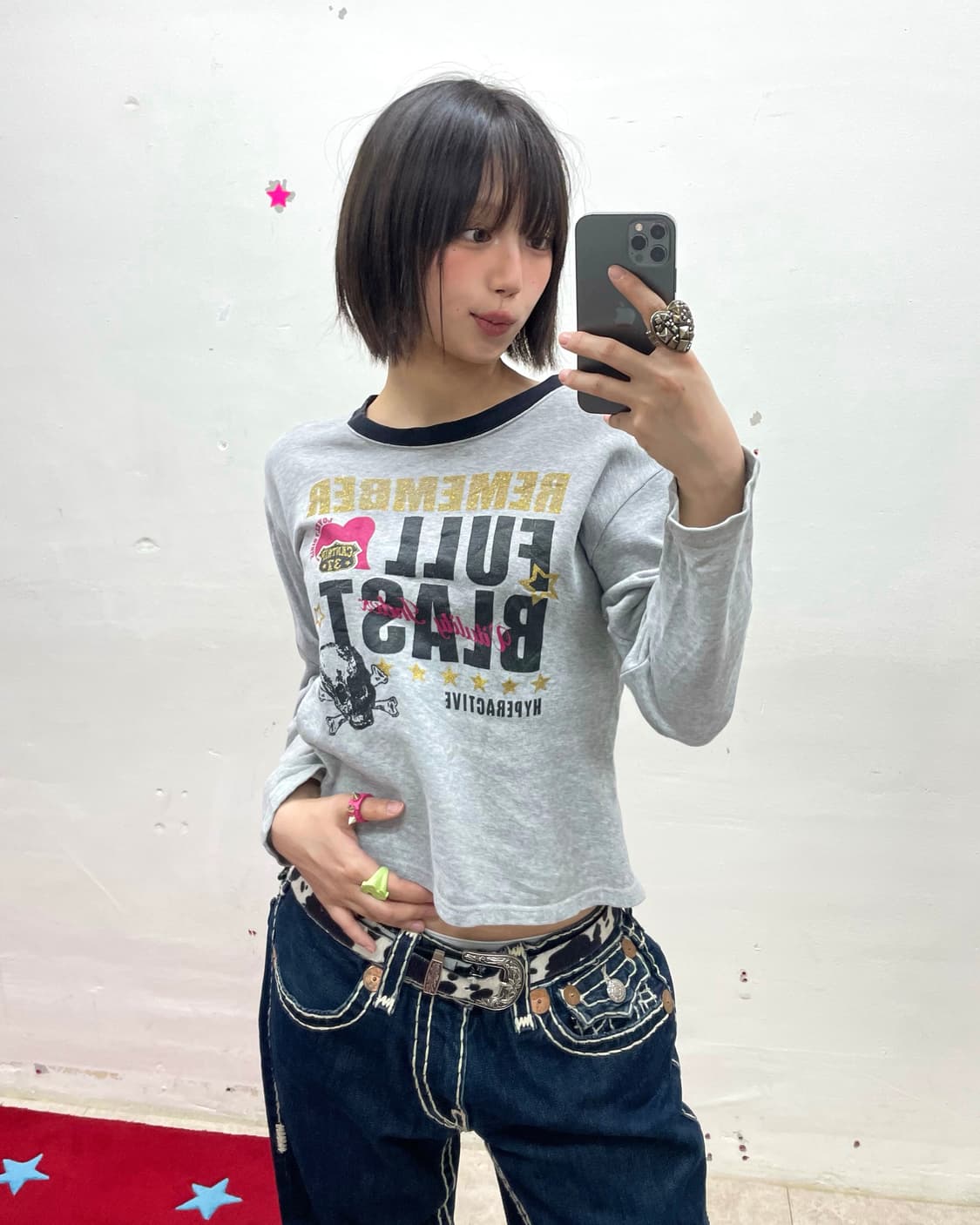 Skull Heart Grey Long Sleeve 상품이미지1