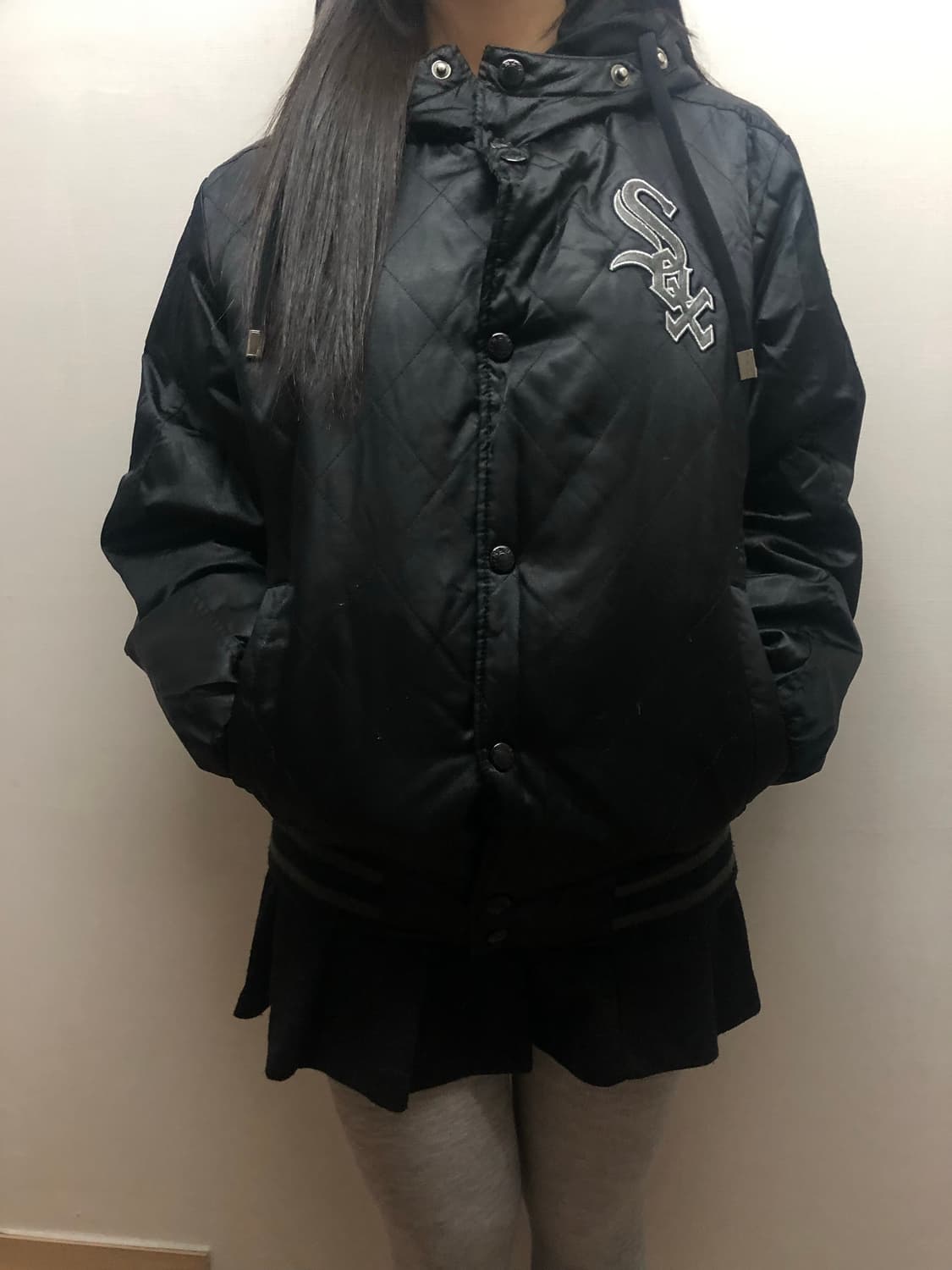 빈티지 mlb 블랙 펑크 스타디움 자켓 상품이미지1