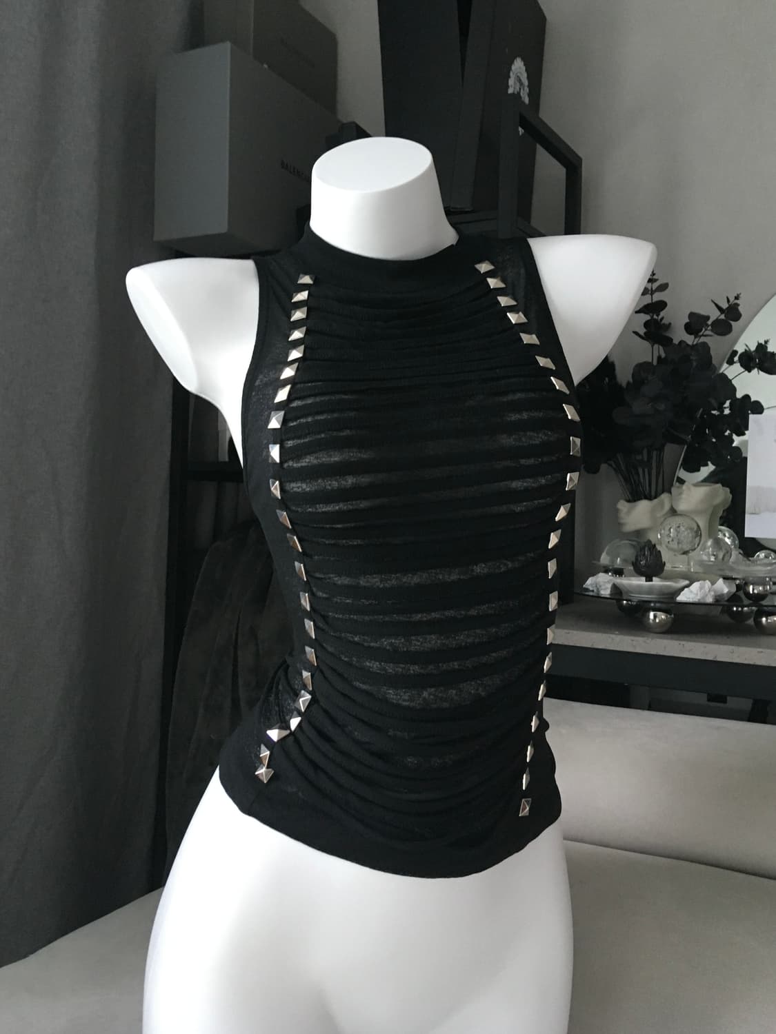 ༒ Chrome Studded Chainskin Top 상품이미지1