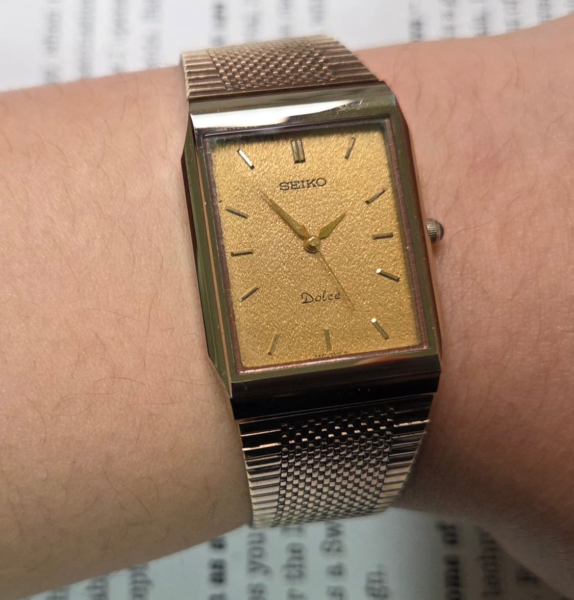 레어] 빈티지 세이코 돌체 사각탱크 금바리판 쿼츠 브레이슬릿 ver. 
 상품이미지9