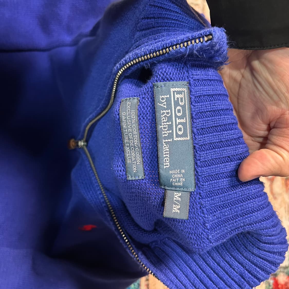 [L] 폴로 랄프로렌 니트 반집업 블루 상품이미지3