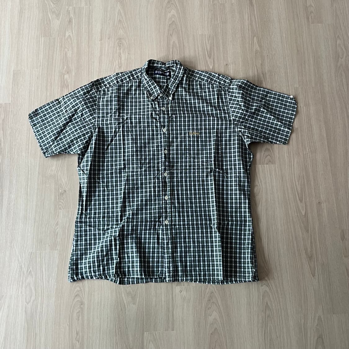 [XL] 90s 빈티지 올드 스투시 체크 반팔셔츠 상품이미지1