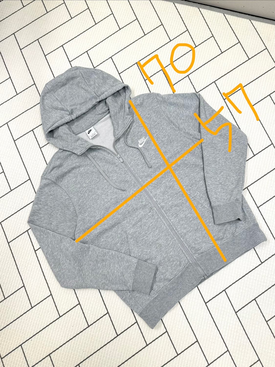 남성 L / 나이키 스웻 후드집업 그레이 상품이미지2