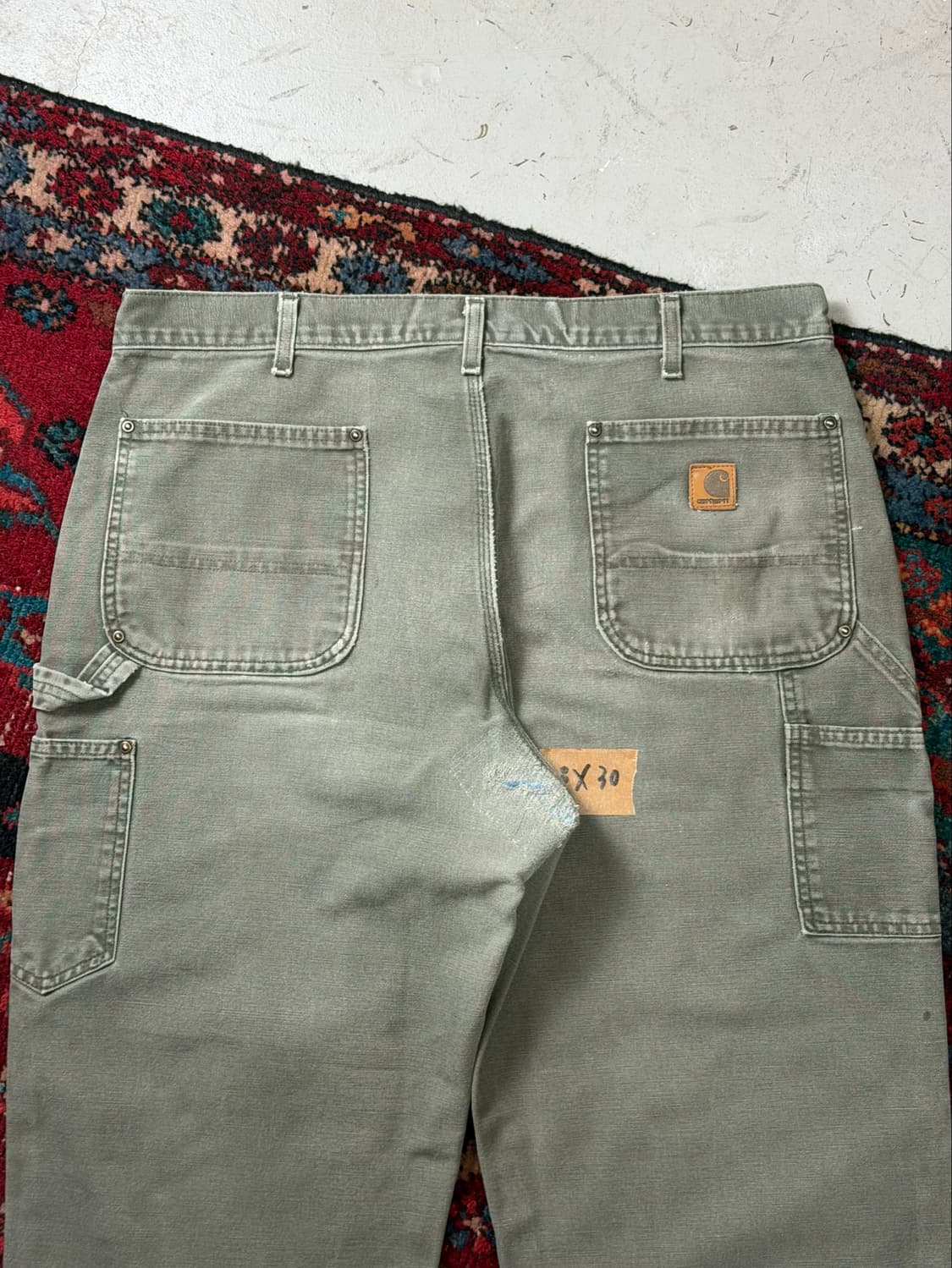 OG USA Made 칼하트 B01 더블니 팬츠 칼하트 MOS 모스그린 상품이미지6
