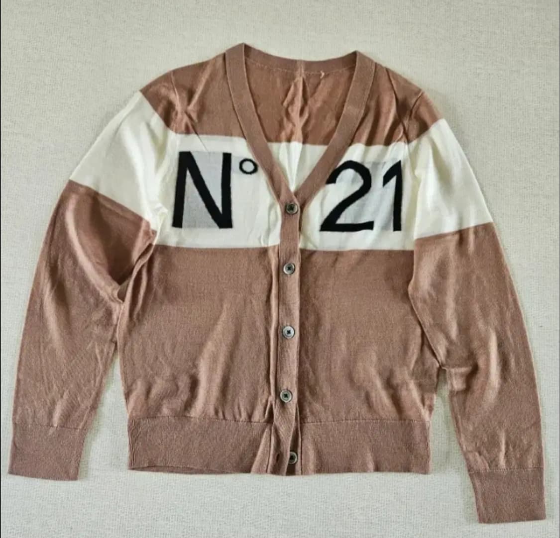N°21 실크혼방 핑크브라운 로고 가디건 44 상품이미지8