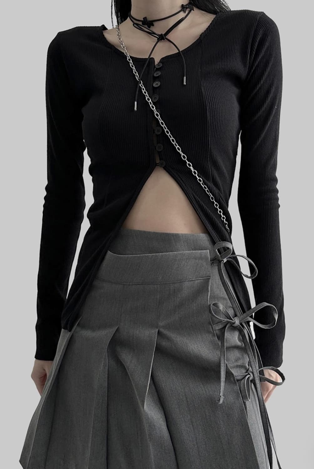 므넴 단추 가디건 상품이미지1