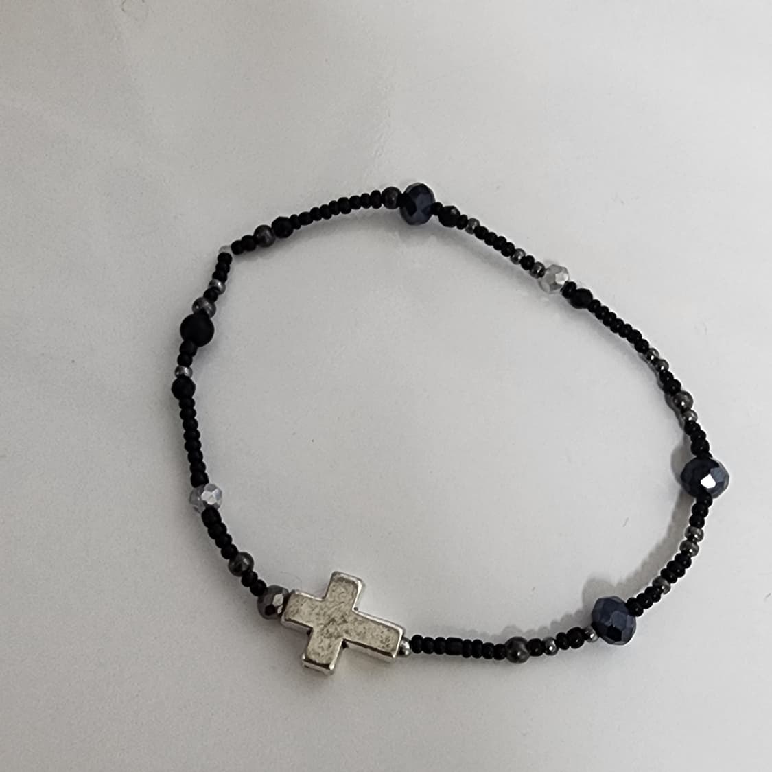 남자 십자가 블랙 팔찌 상품이미지2