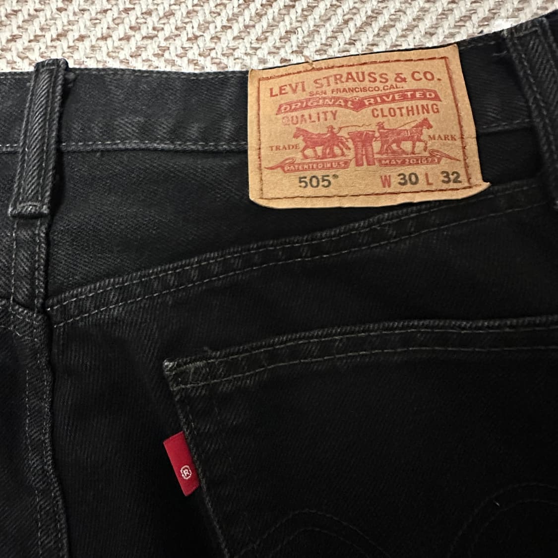 LEVI'S 505 00's mexico made black jeans 상품이미지3