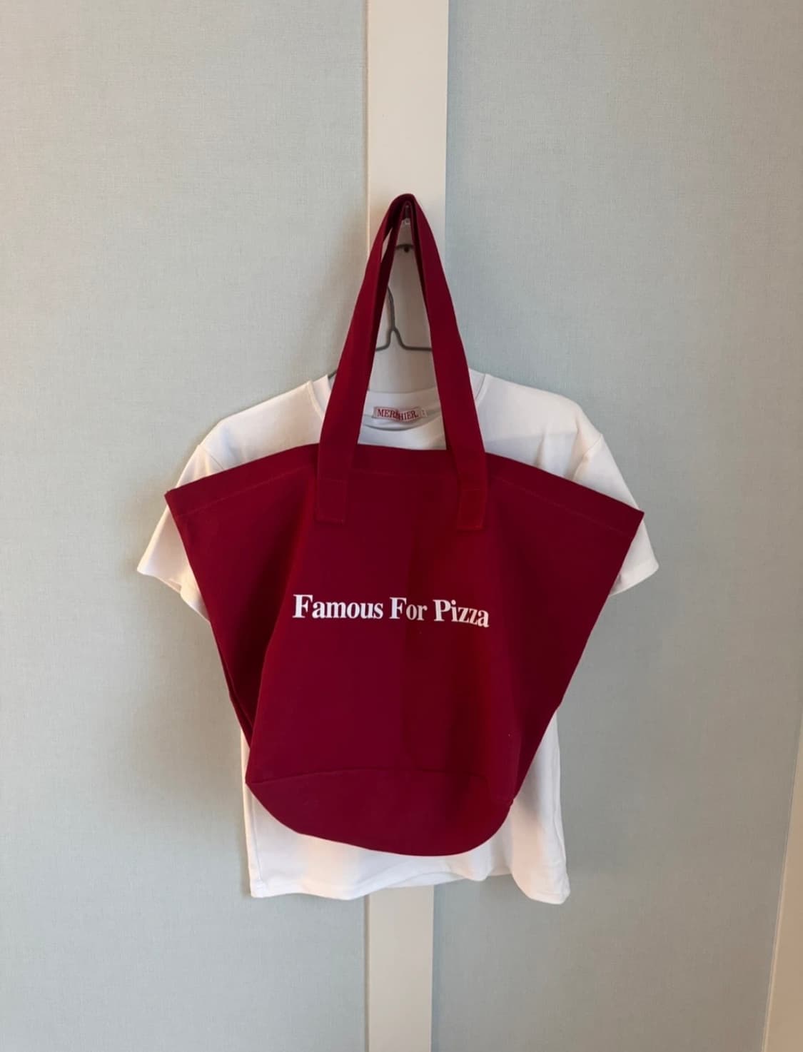 빅 코튼 레드 숄더 에코백 상품이미지1