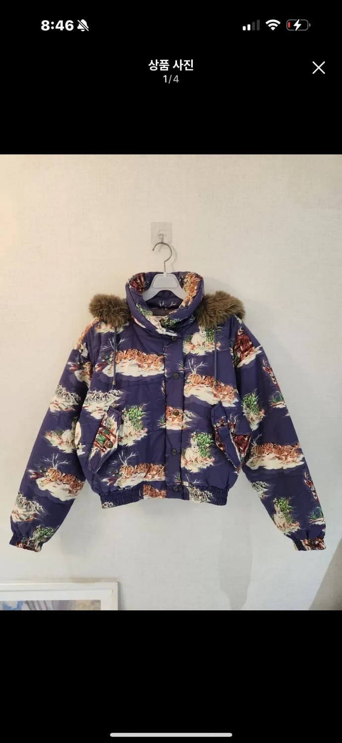 일본빈티지 퍼 후드 숏패딩 점퍼 상품이미지1