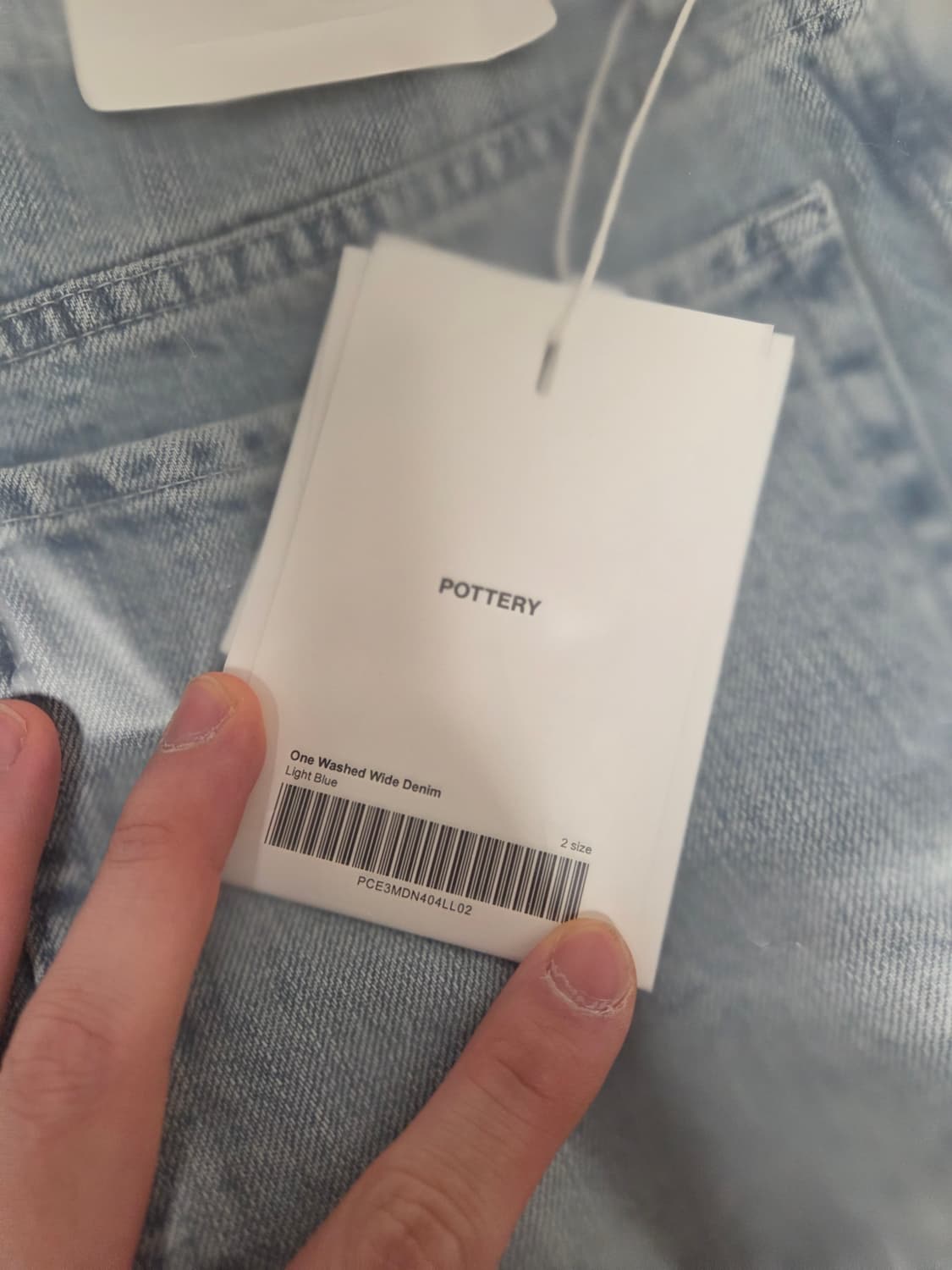 포터리 원워시드 와이드 데님 라이트블루 2사이즈 상품이미지2