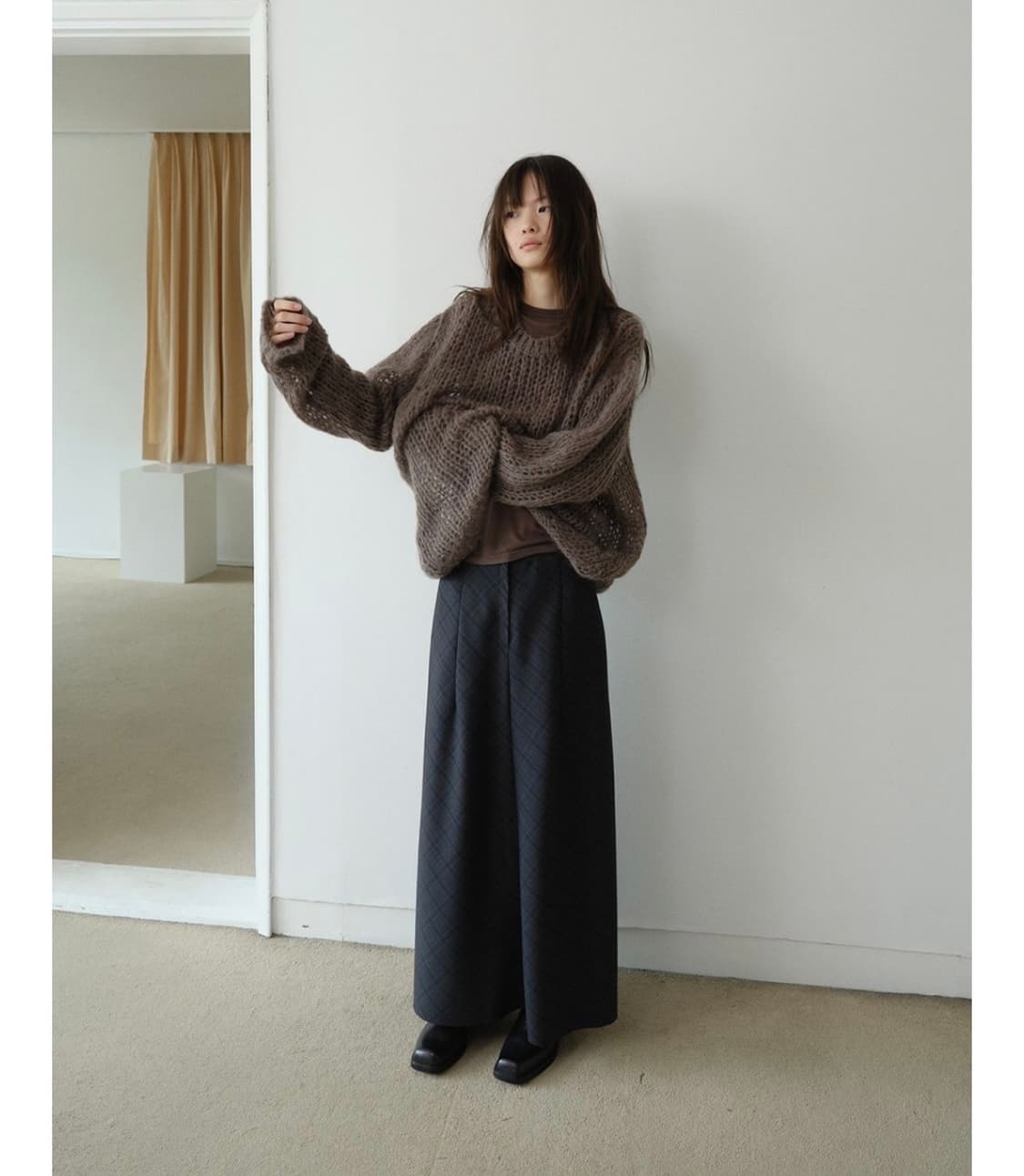 아유서울 네트 시스루 모헤어 알파카 니트 상품이미지2