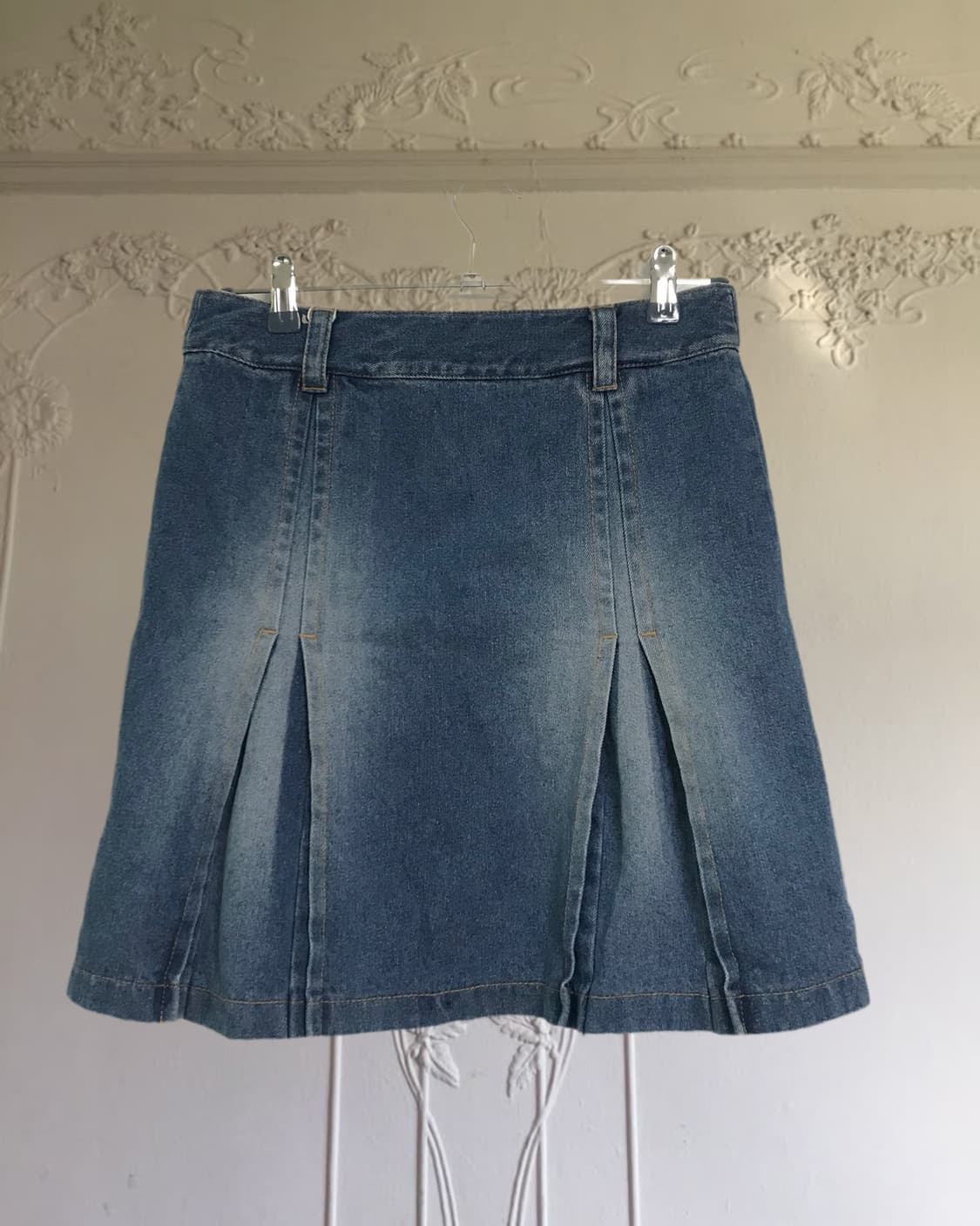 vintage denim pocket pintuck skirt  상품이미지4