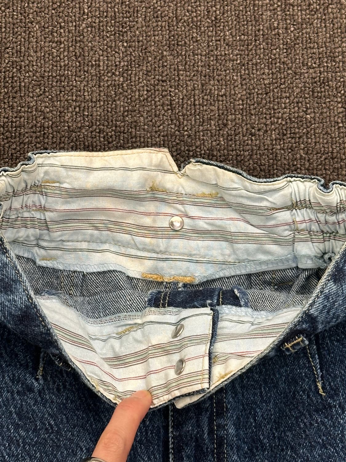 OS)Japanese vintage 밴딩 카고 데님 미디 스커트 상품이미지3