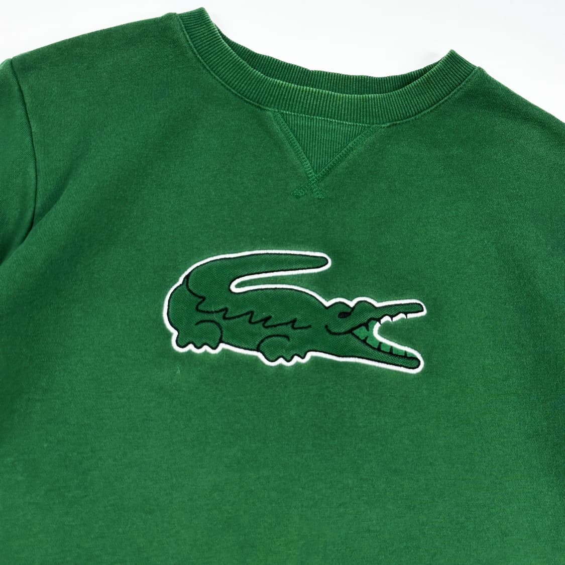 라코스테 크록 카키 그린 크루넥 맨투맨 (M) 상품이미지3