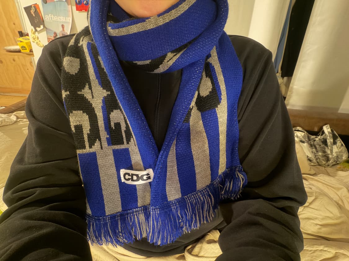 꼼데 그레이 블루 머플러 상품이미지3