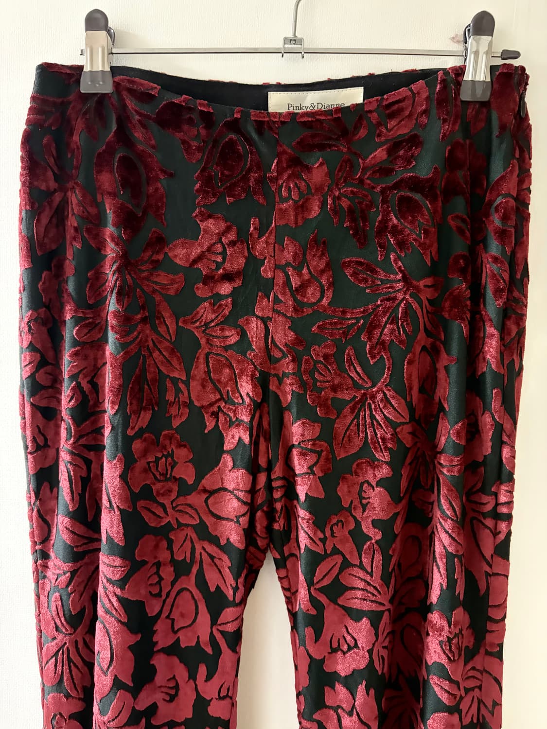 플레어 버건디 벨루어 팬츠 상품이미지2