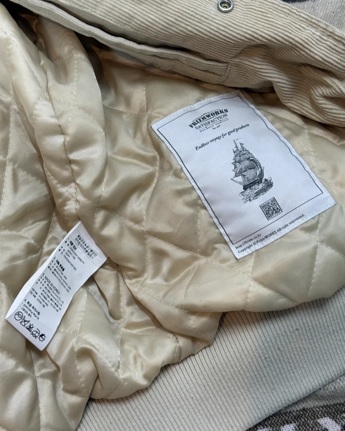 프리즘웍스 코듀로이 바시티 자켓/M 상품이미지5