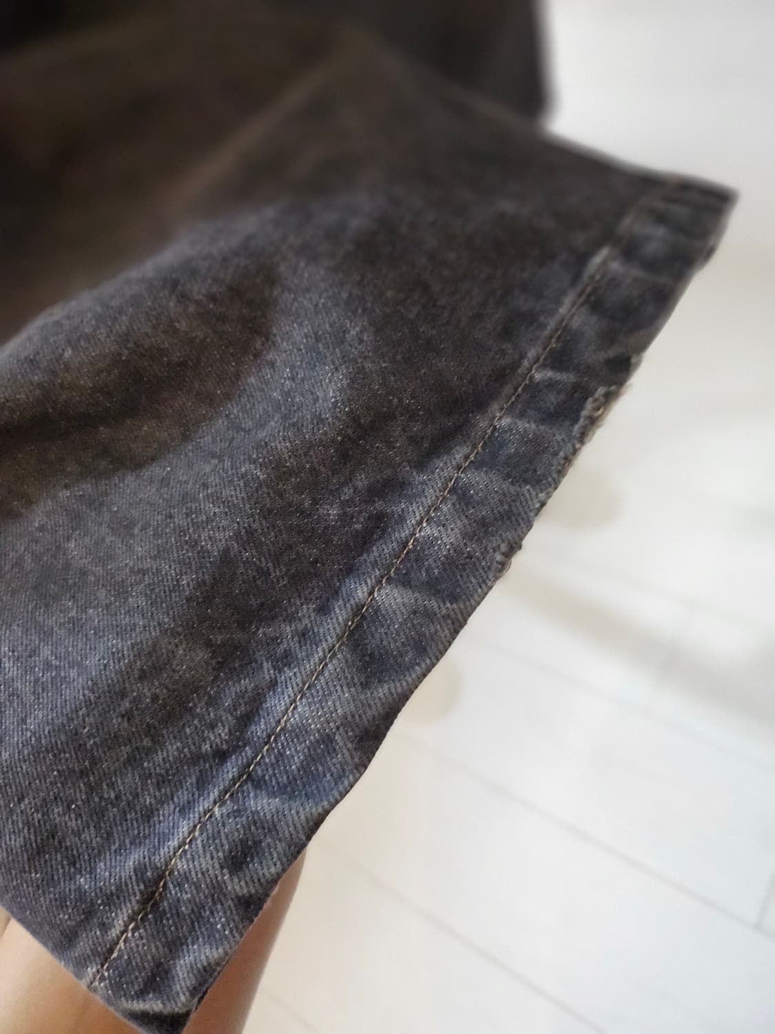 캐피탈 14oz 더블 니 배기 팬츠 블랙 키나리 상품이미지4