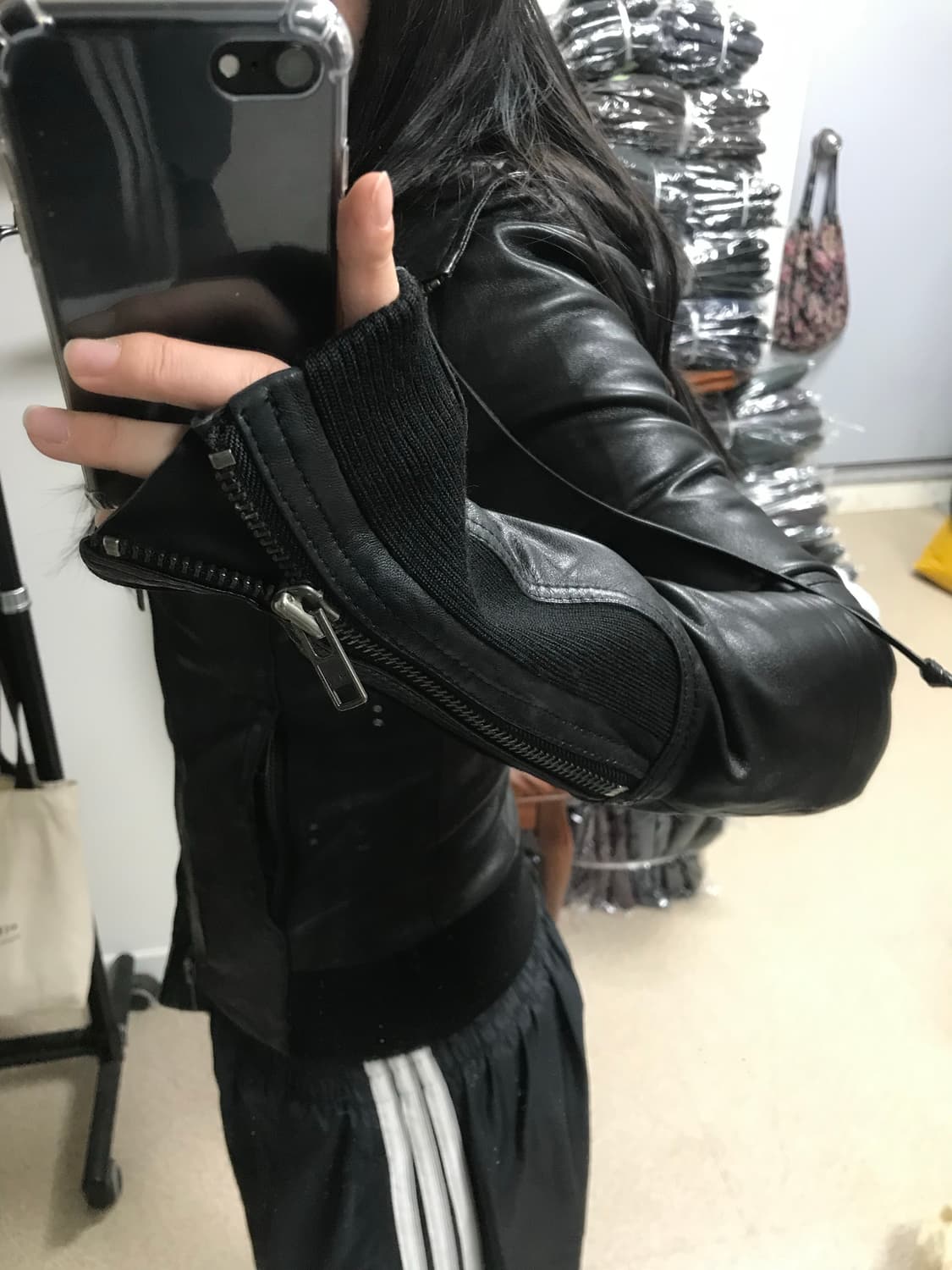 빈티지 후드 가죽 자켓 상품이미지6