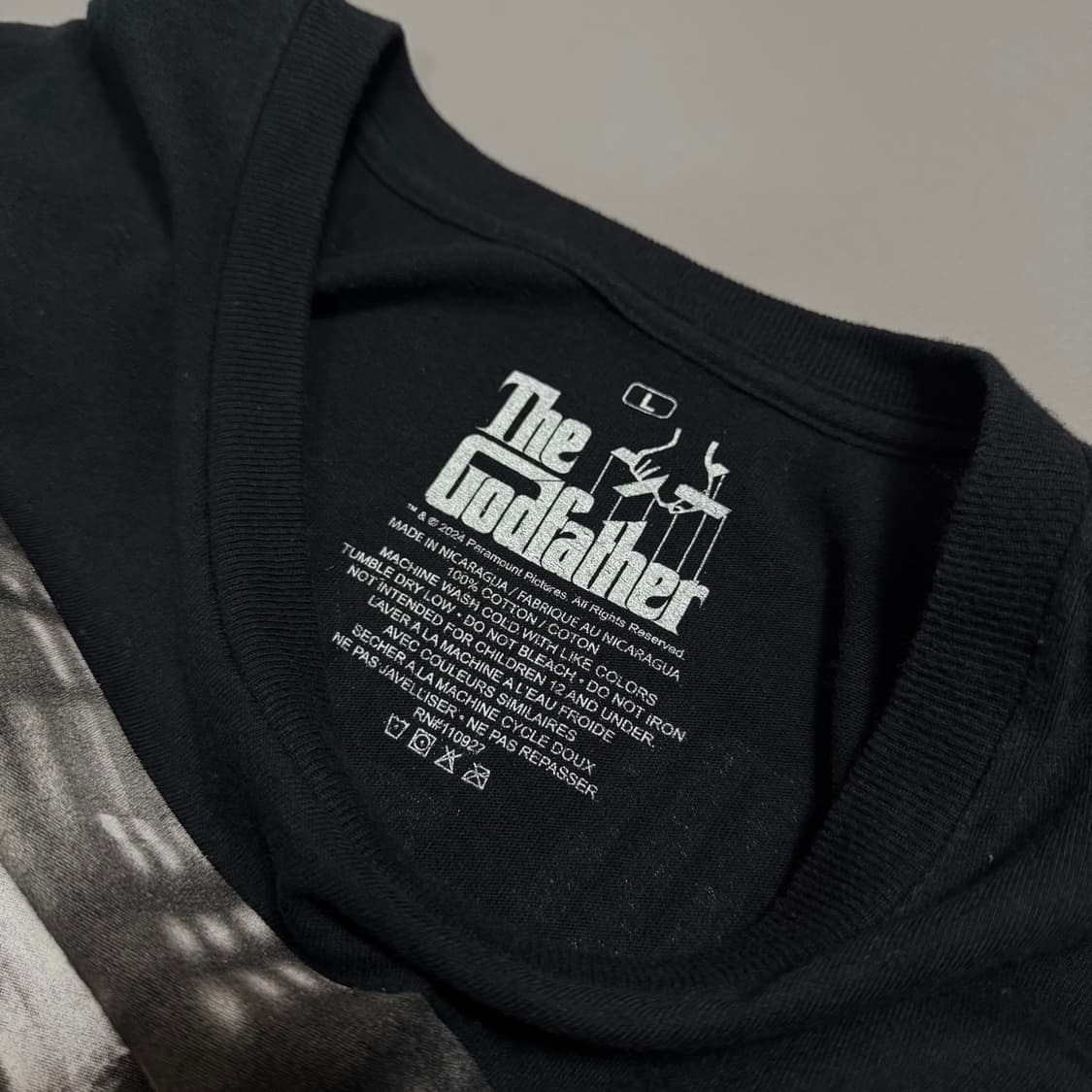 갓파더(The Godfather) 블랙컬러 양면 프린트 코튼 반팔 상품이미지5