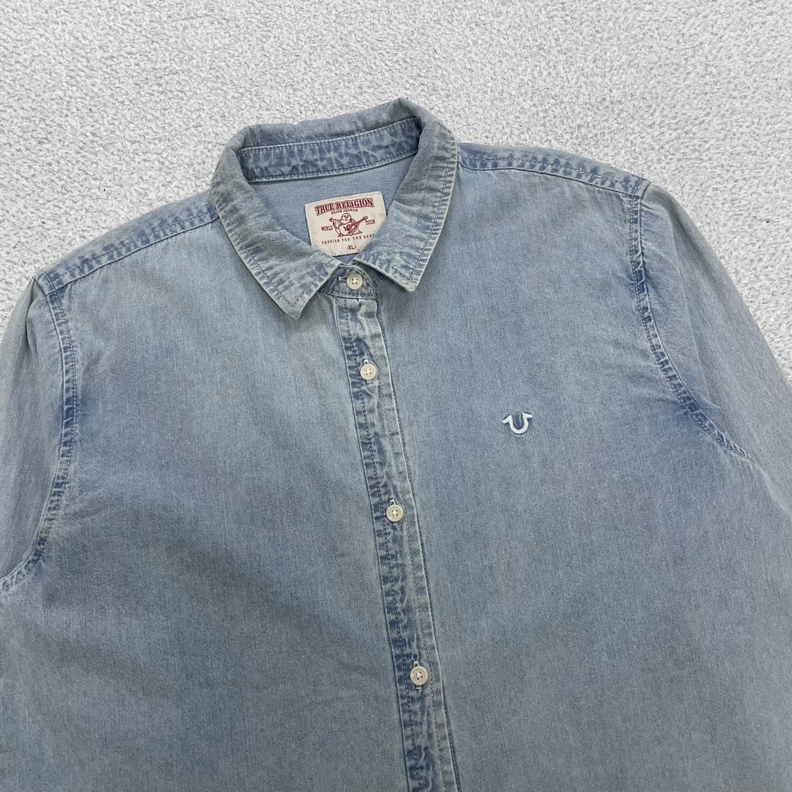 트루릴리전 스몰 로고 데님 셔츠 상품이미지2