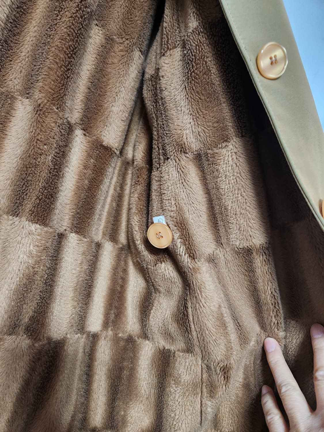 시니어용 올리브 그린 간절기 코트 66~77 상품이미지5