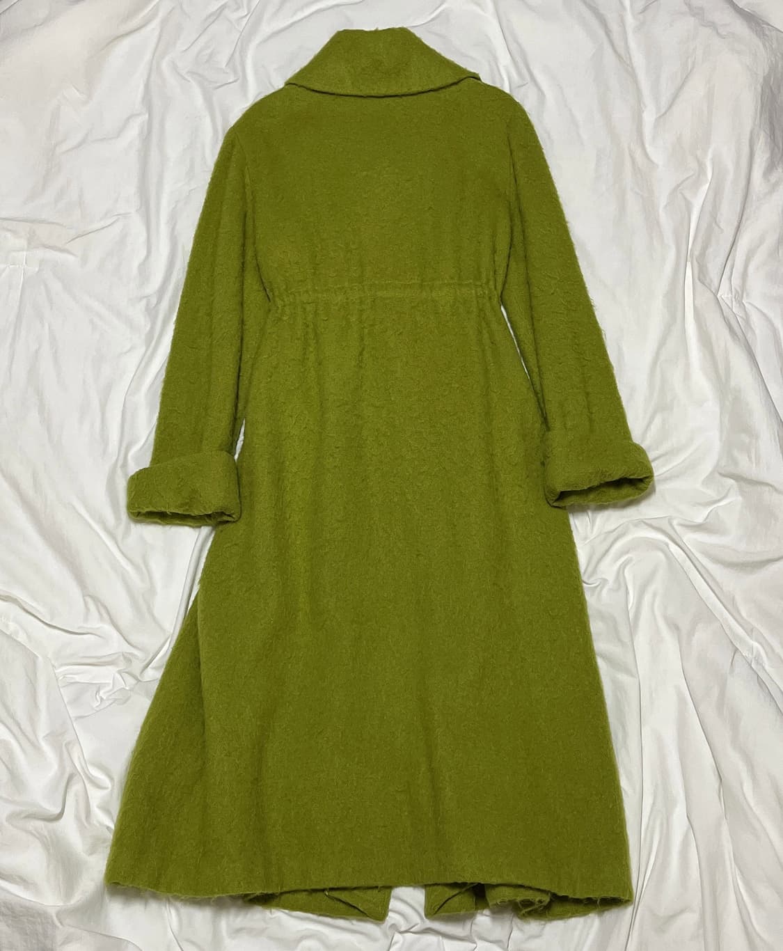 빈티지 ) 올리브그린 모헤어 로브 코트 상품이미지5
