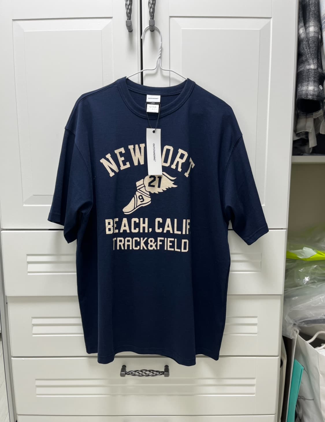 [새상품]아웃스탠딩 헤비웨이트 반팔티 L 다크네이비 상품이미지6