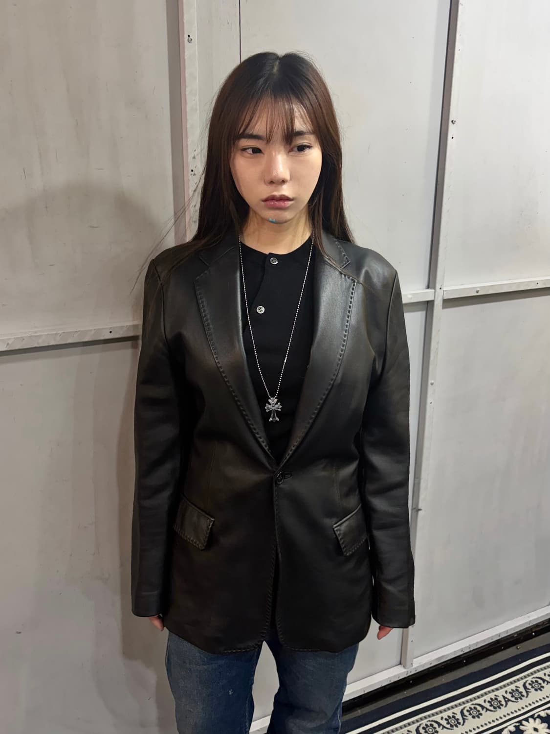 Vintage lamb leather blazer jk 상품이미지2