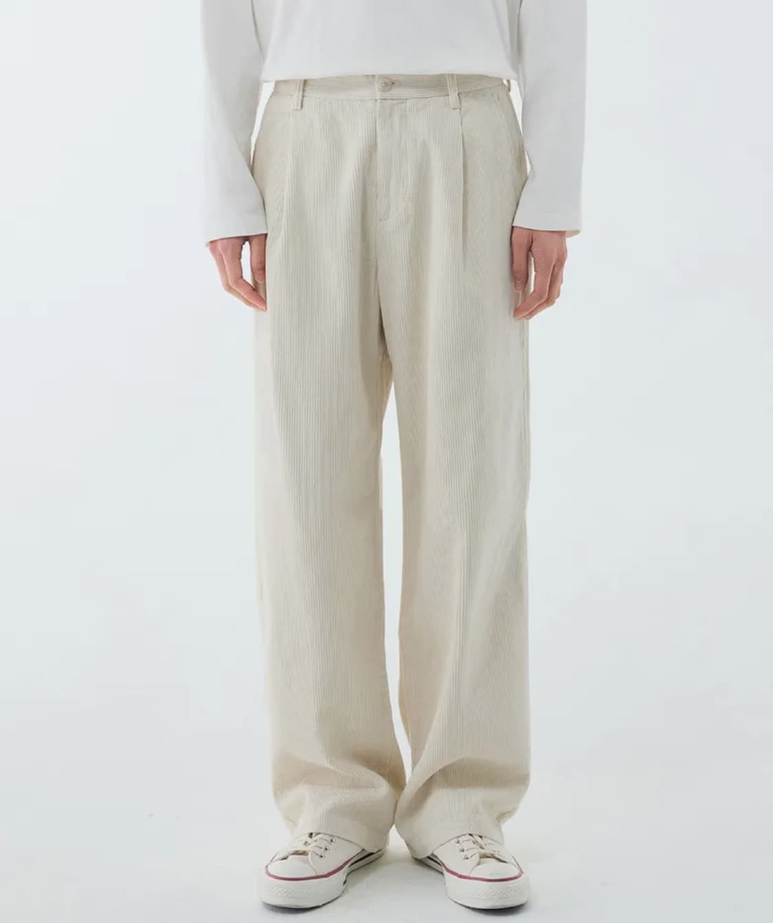 무신사 스탠다드 와이드 코듀로이 팬츠 크림 상품이미지1