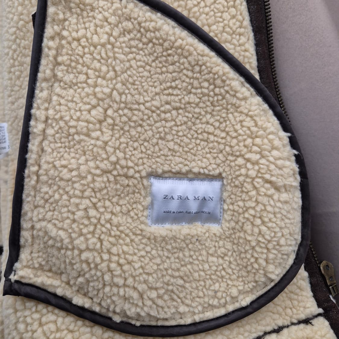 자라 맨 양털 무스탕 자켓 상품이미지6