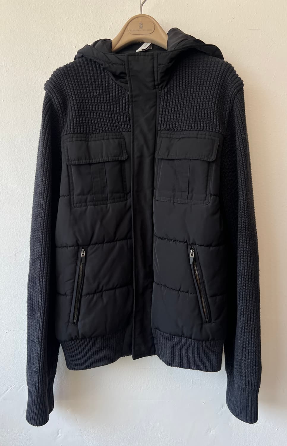 자라 남성 블랙 후드니트점퍼 상품이미지1