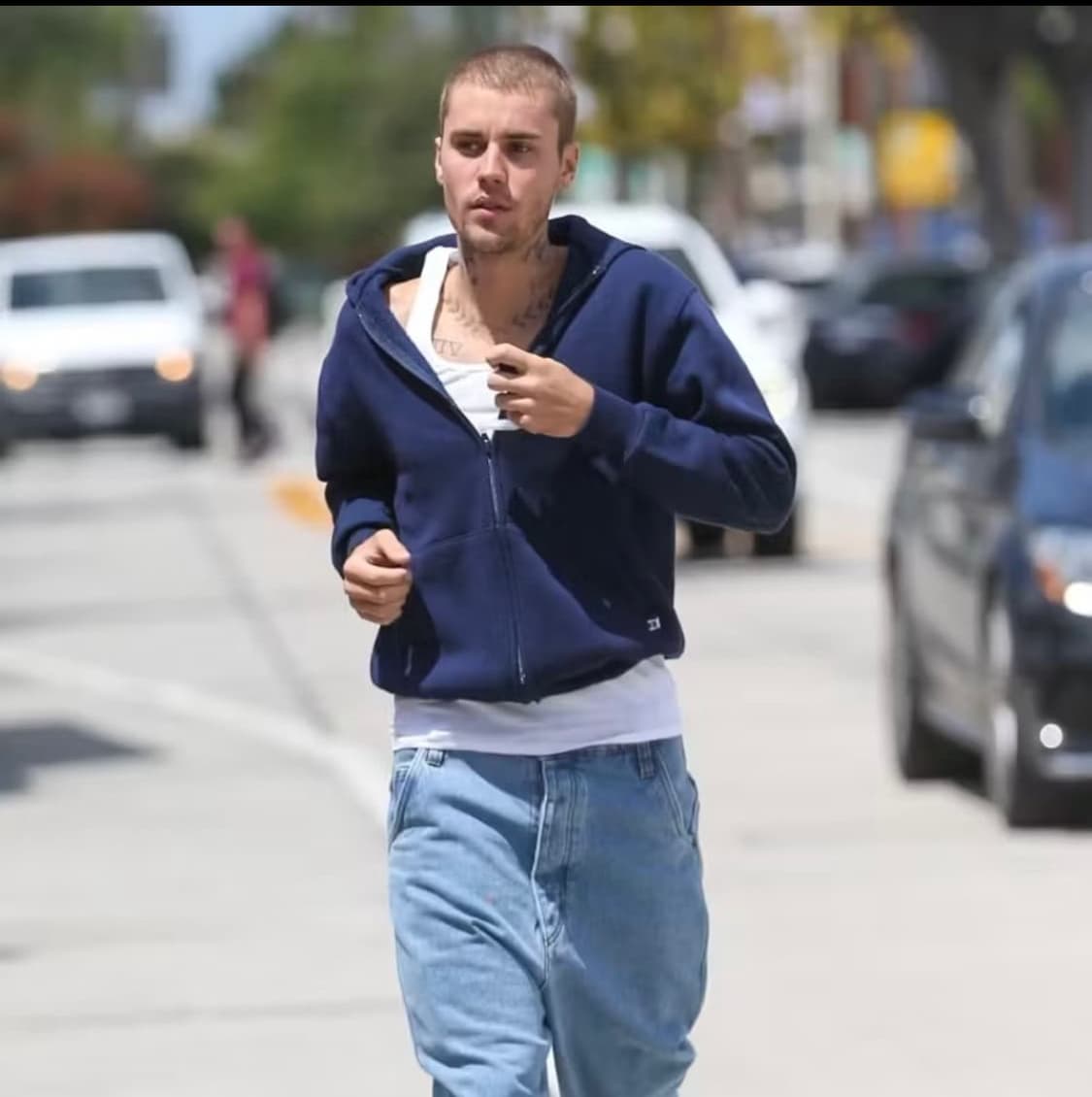 90s USA 빈티지 러셀 후드집업 네이비L 상품이미지4