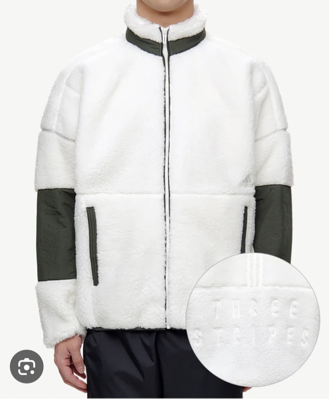 (100~105)L ☆초대장급☆ 아디다스 [화이트카키]쉐르파 후르스점퍼 상품이미지1