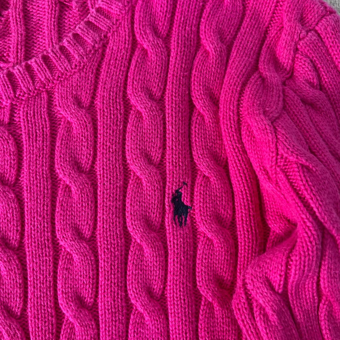 W 95 폴로랄프로렌 핑크 꽈배기 니트 상품이미지3