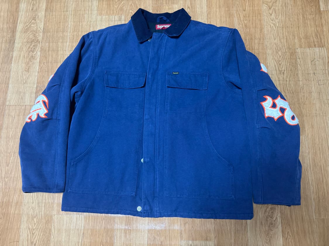 슈프림 올드 잉글리쉬 캔버스 워크 자켓 네이비 - 25SS 상품이미지1