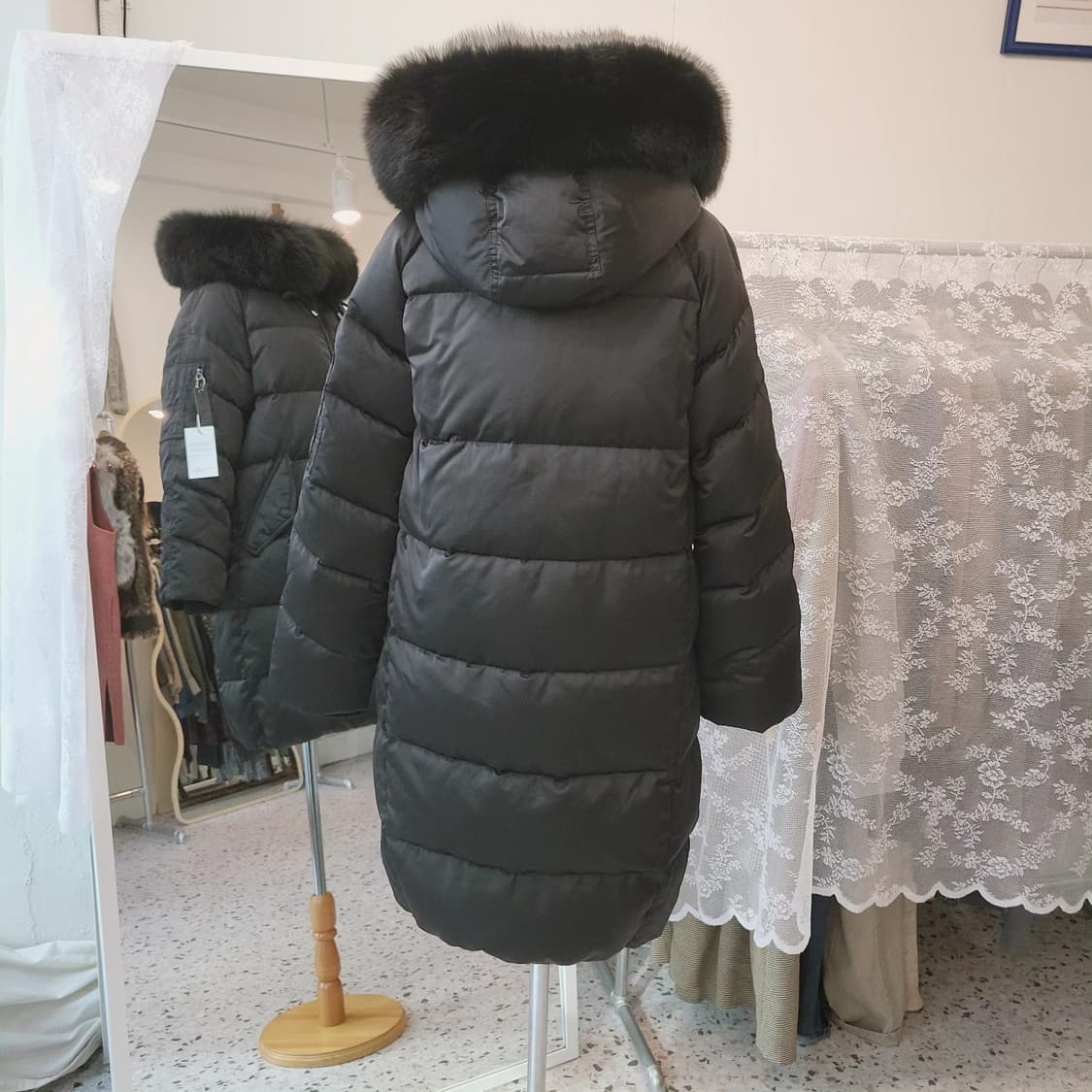 Vov 덕다운 블랙 롱패딩 상품이미지8