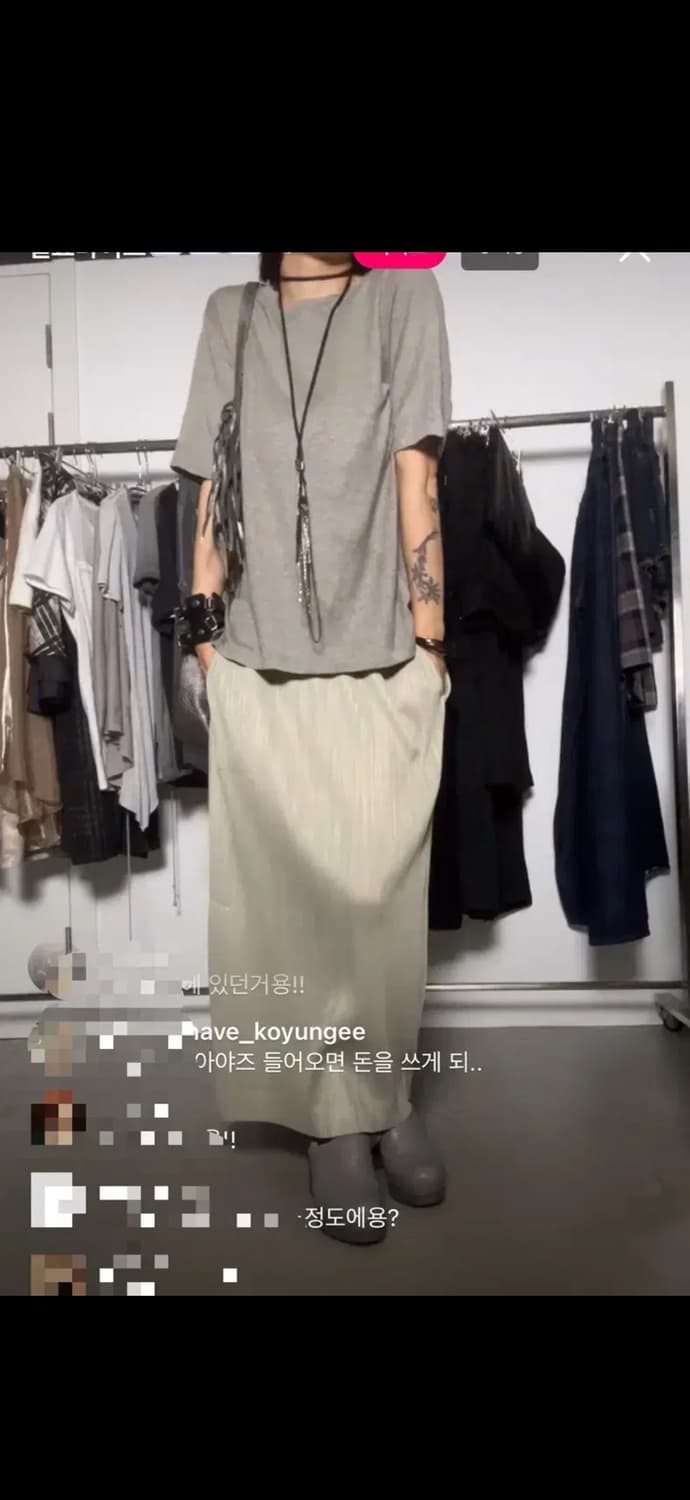 ayadz 빈티지 플리츠 맥시 스커트 롱스커트 상품이미지2