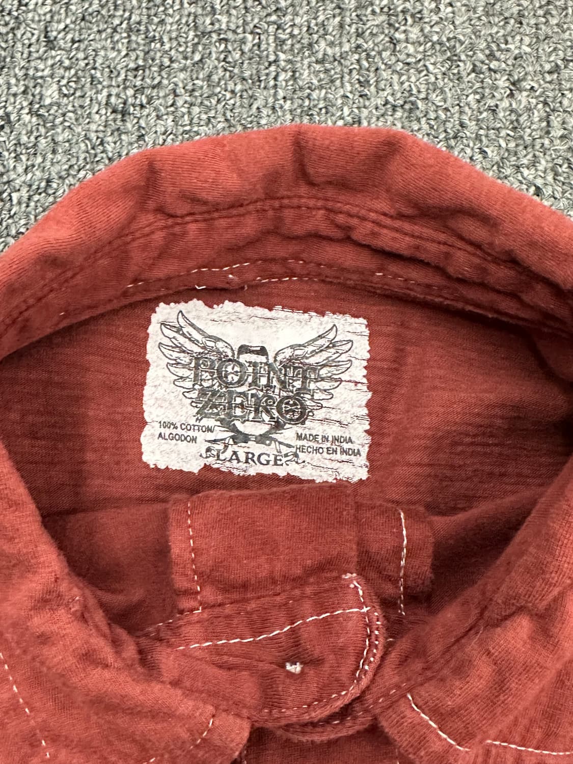 L)Point Zero 빈티지 Y2K 프린팅 패치 자수 카라 반팔 상품이미지8