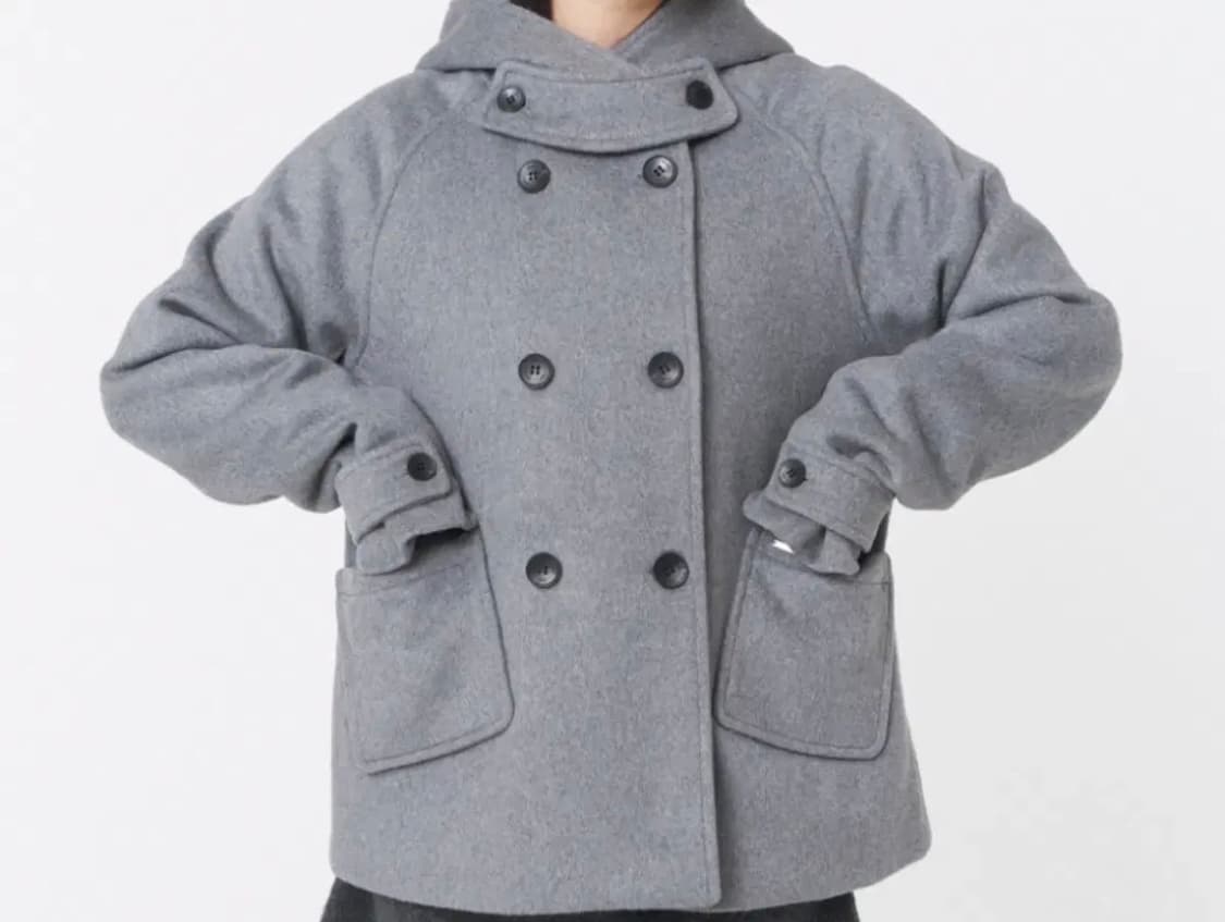 미세키서울 후드 더블 버튼 코트 그레이 회색 상품이미지1