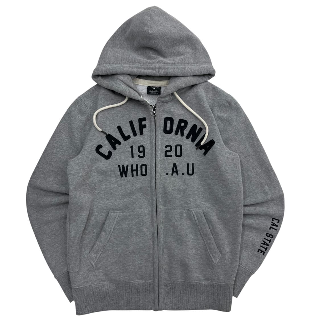 후아유 패치로고 그레이 후드집업 M 상품이미지3