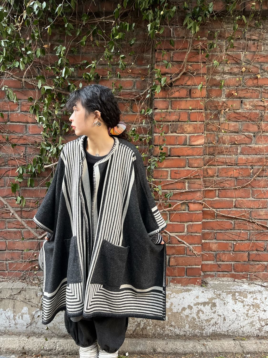 일본 무드 리버시블 케이프 카디건 상품이미지6