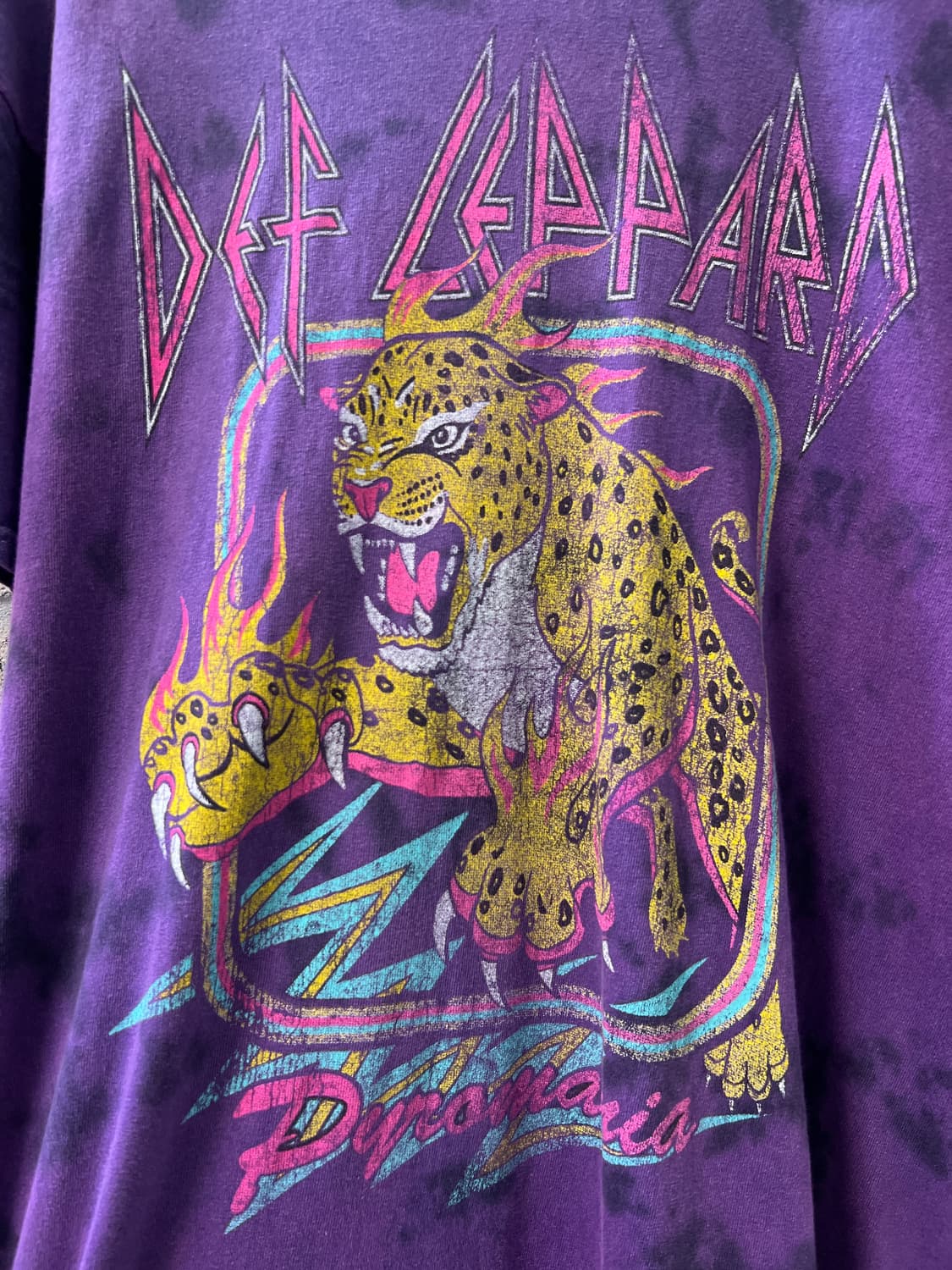[M]DEF LEPPARD 데프 레파드 타이다이 락 티셔츠 상품이미지2