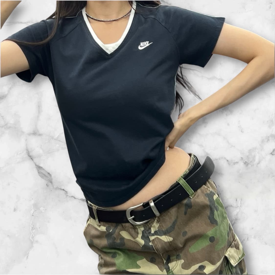 (WOMEN S)나이키 V넥 반팔-M382 상품이미지1
