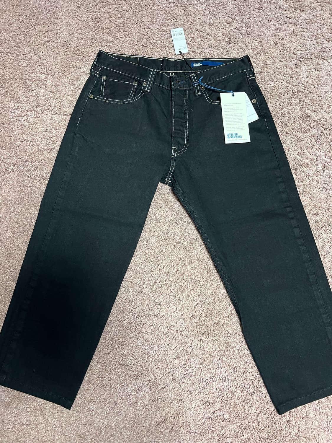 아뜰리에리페어 블랙 데님 팬츠 상품이미지1