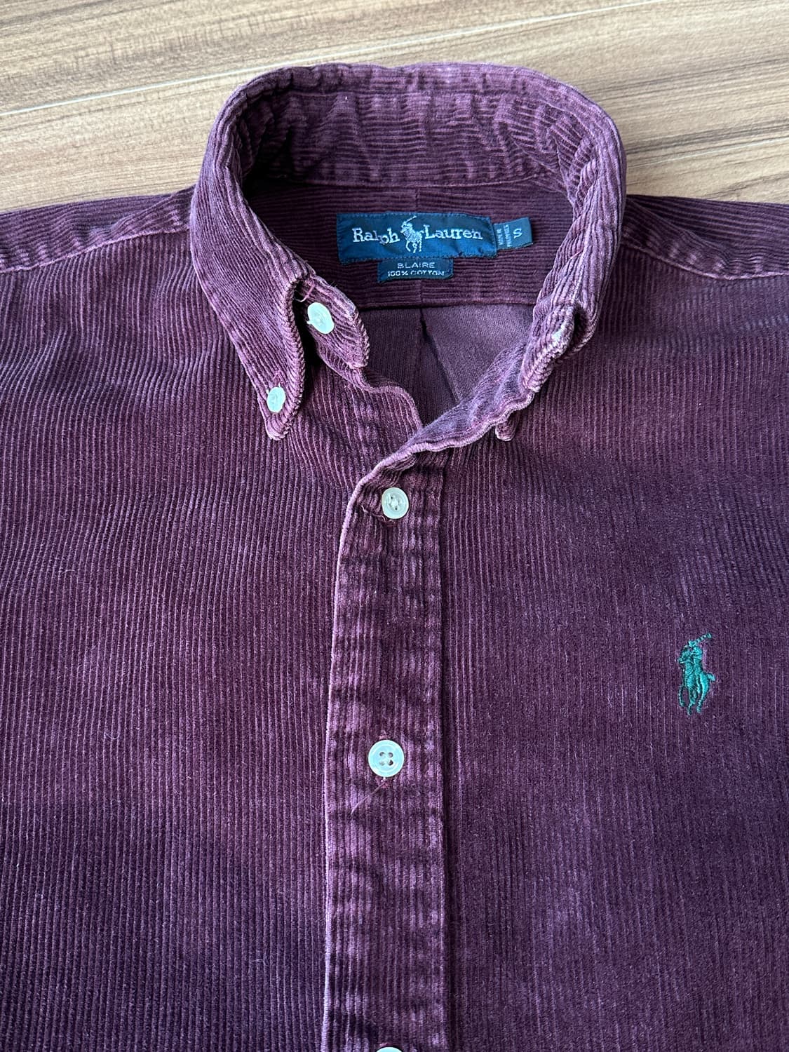 폴로 랄프로렌 90s 헤비 코듀로이 블레어 셔츠/버건디 S 상품이미지4