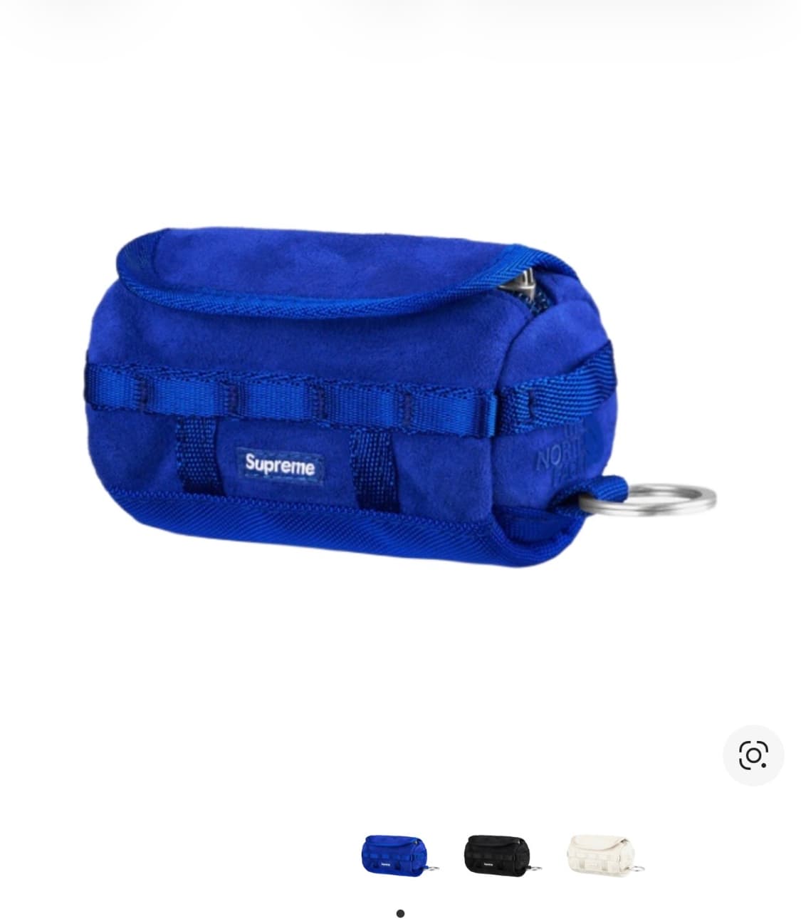 슈프림 노스페이스 스웨이드 키체인 블루 상품이미지1